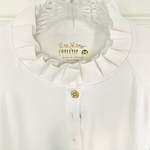 Lilly Pulitzer White Luxletic Long Sleeve Top, Medium